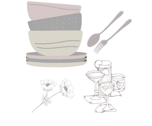 Vajilla, cubiertos y cristalería